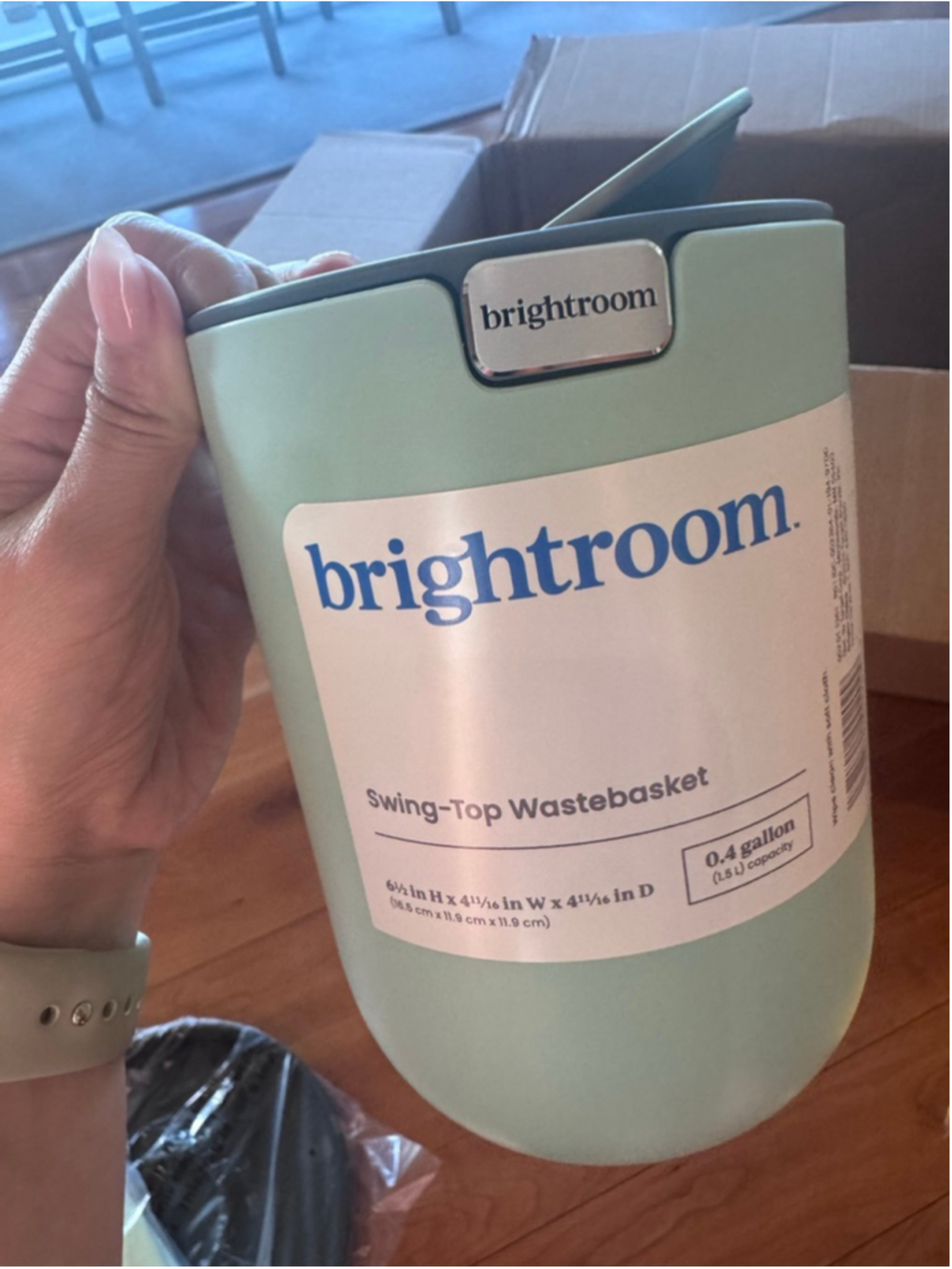 Unisex brightroom Swing-Top Wastebasket One Size Light Green